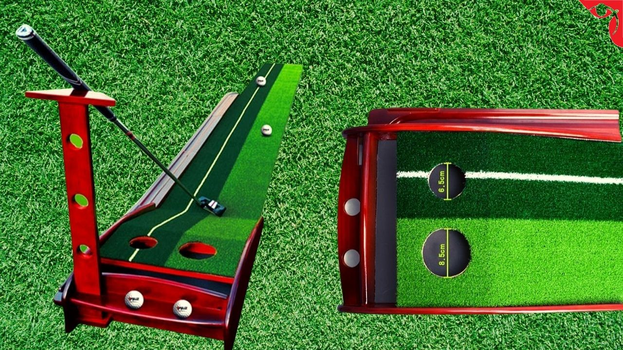 Trọn bộ Putting golf 2 lổ, bóng, gậy, thảm dài 3,5 m - Ảnh 2