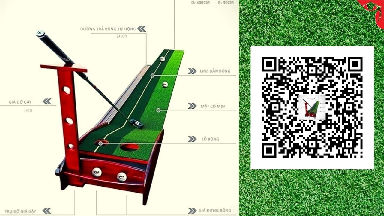 Trọn bộ Putting golf 2 lổ, bóng, gậy, thảm dài 3,5 m - Ảnh 6