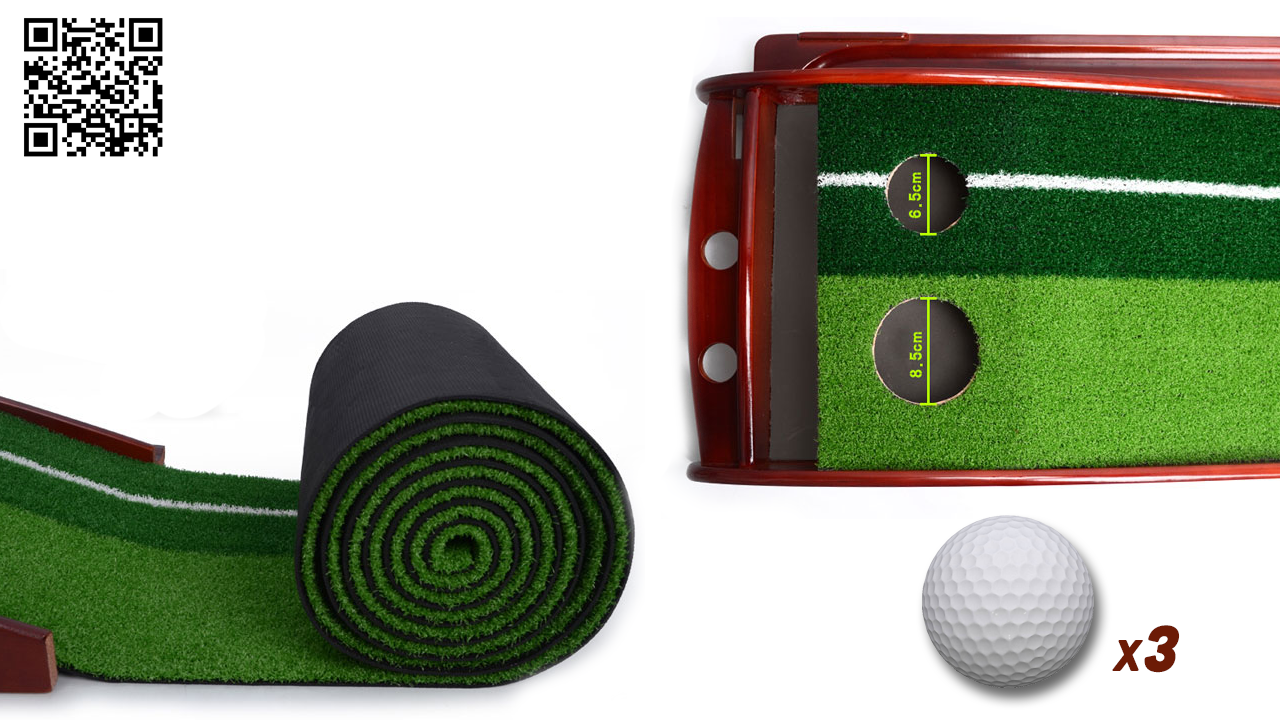 Bộ Thảm gậy bóng tập golf putting trong nhà 3m - Ảnh 5